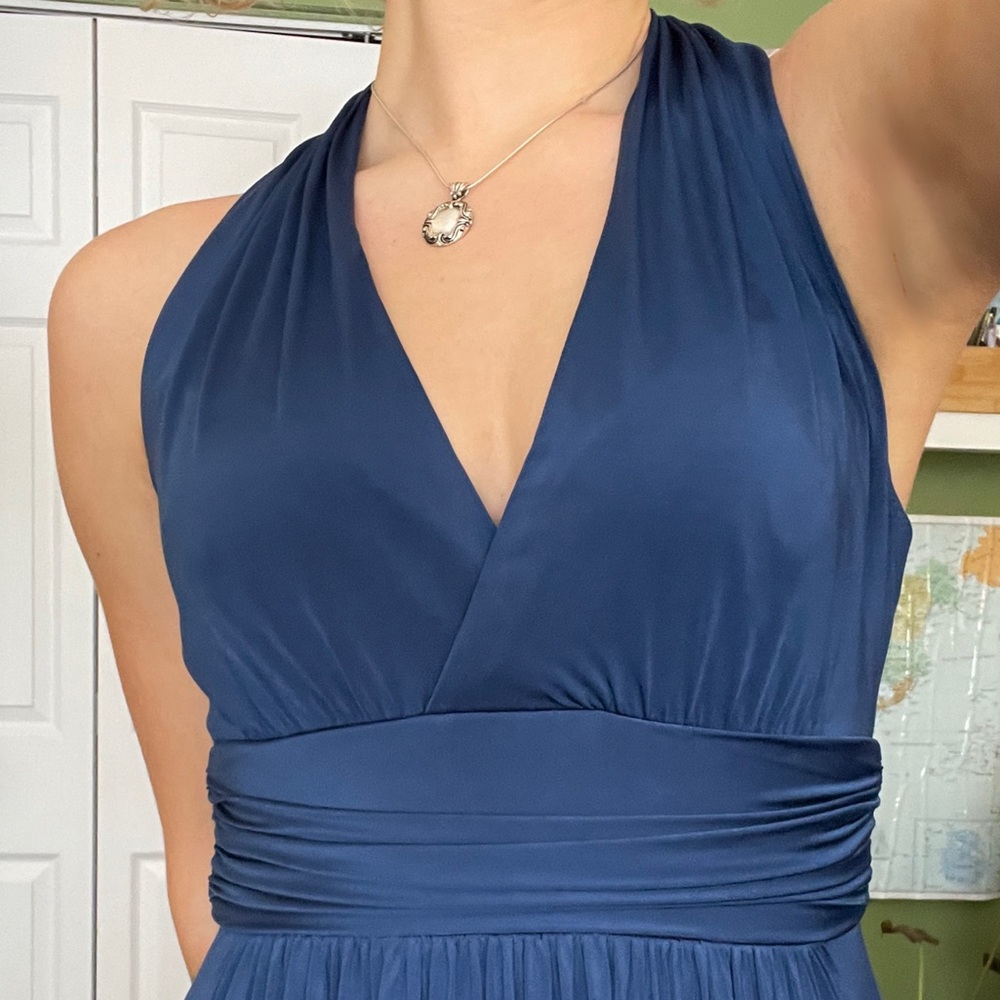 Social Bridesmaids Navy Backless Dress